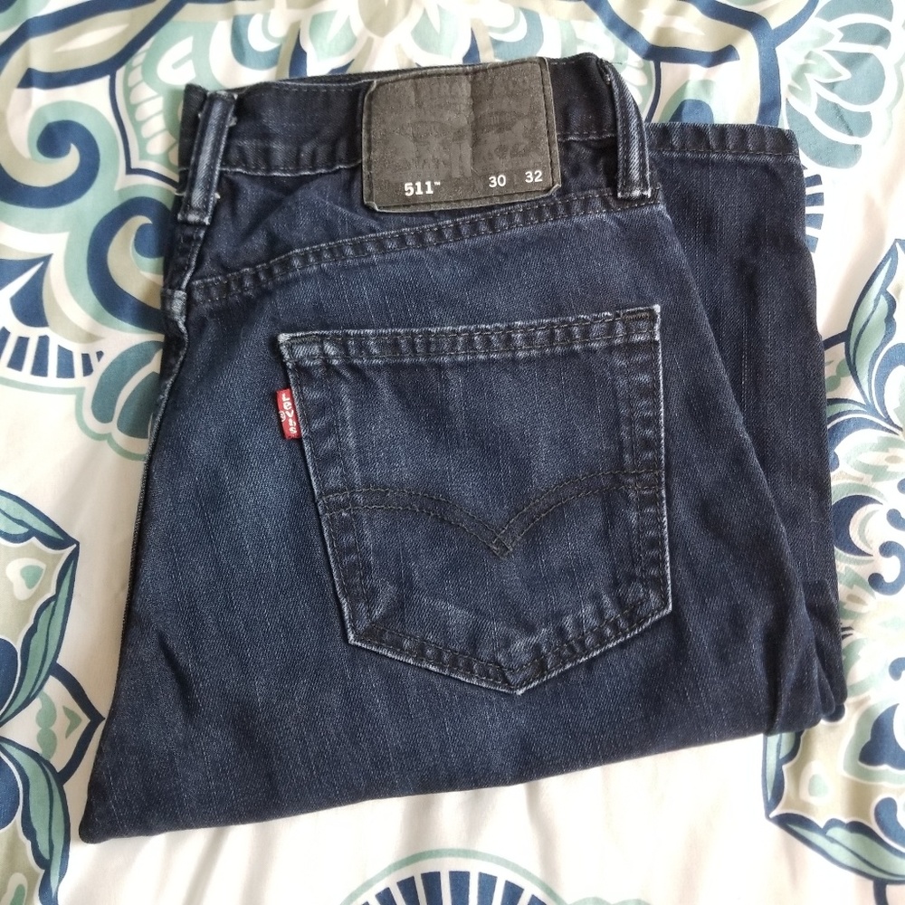 LEVI'S Mens Dark Wash 511 Denim Jeans 30/32